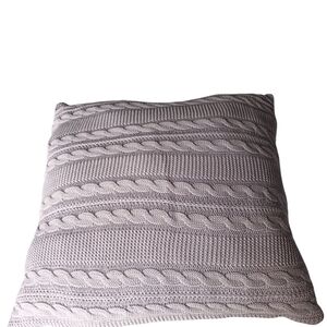 Cozy Knit Throw Pillow in Gray